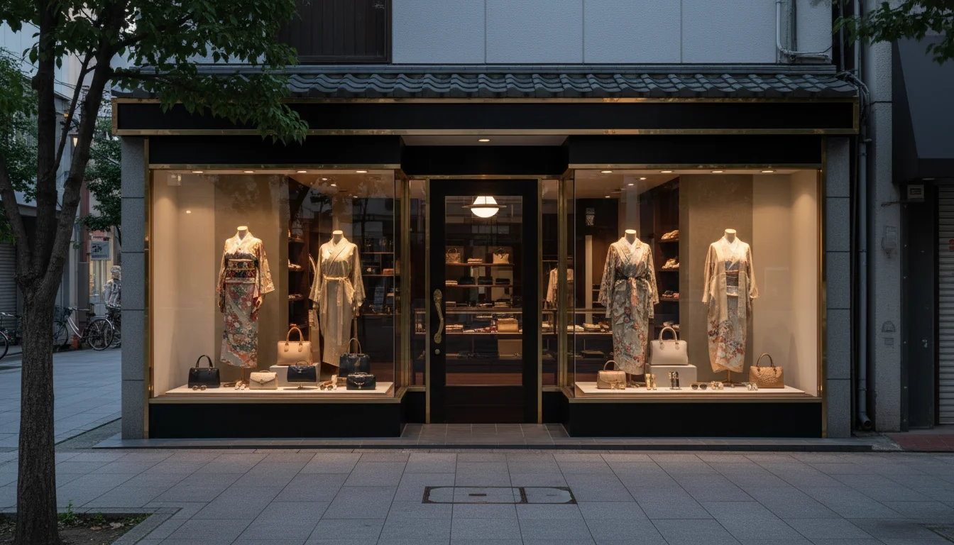 心斎橋の通りに面したヴィンテージバッグ店の外観